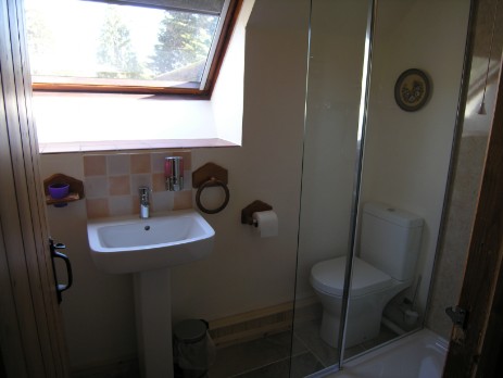 Upstairs shower room in Allerford cottage