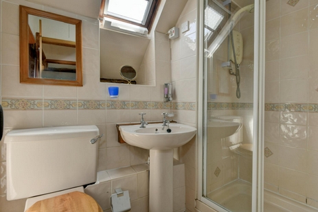 Shower room in Bossington Cottage