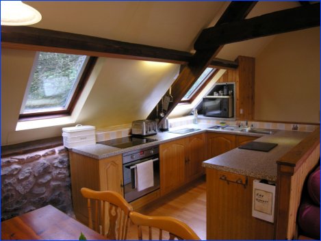 Kitchen area in Luccombe Cottage