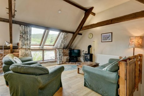 Lounge in Withycombe Cottage viewed fron the dining area